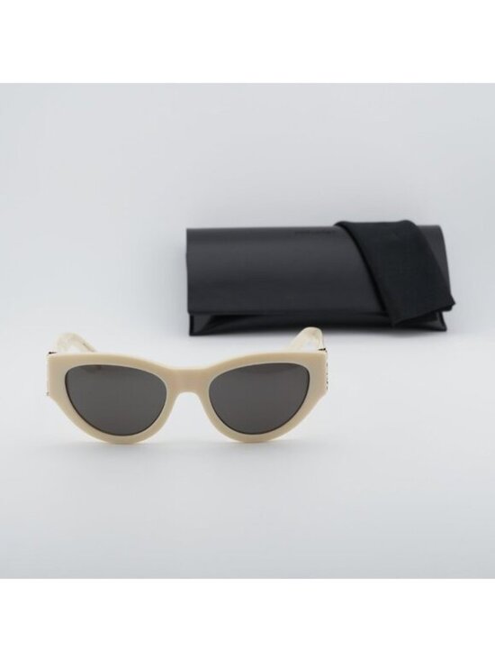 Saint Laurent SL M94 012 Cat Eye Sunglasses - Shiny Ivory/Grey main image 4